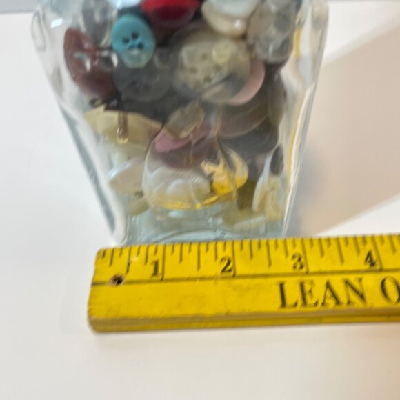 Vintage Glass Jar With Red Clamp Lid & Mixed Buttons - Picture 7 of 7